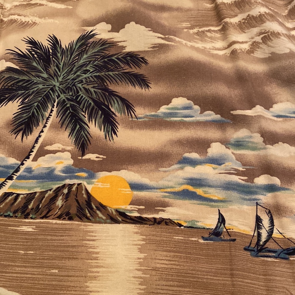 Chaps Ralph Lauren Vintage Tropical Hawaiian Shirt Men's XL Volcano